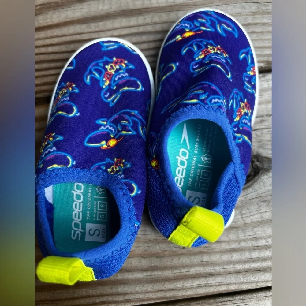 Speedo Blue Shark Toddler Water Shoes 5/6